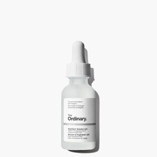 The Ordinary Argireline Solution 10% 30ml bottle for targeted treatment of dynamic forehead and eye lines - Official US Edition.