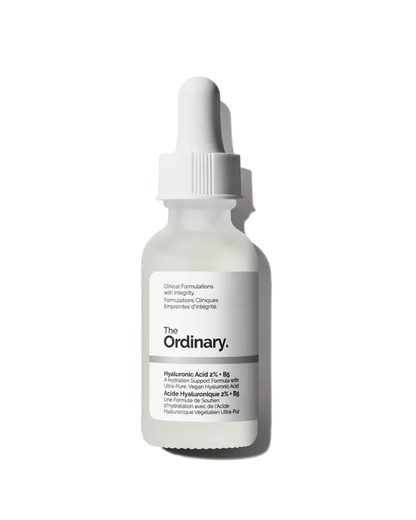 The Ordinary Hyaluronic Acid 2% + B5 (Original Formulation) 30ml bottle for multi-depth hydration and plumping - Official US Edition.