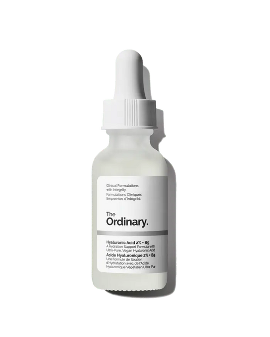 The Ordinary Hyaluronic Acid 2% + B5 (Original Formulation) 30ml bottle for multi-depth hydration and plumping - Official US Edition.