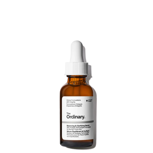 The Ordinary Balancing & Clarifying Serum 30ml bottle for multi-active pore refinement and shine control - Official US Edition.