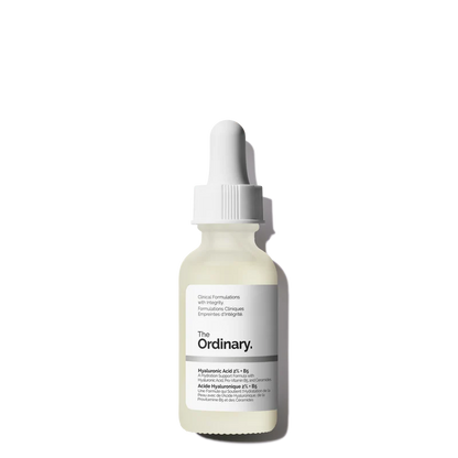 The Ordinary Hyaluronic Acid 2% + B5 (Reformulated) 30ml bottle for multi-depth hydration and barrier support with ceramides - Official US Edition.