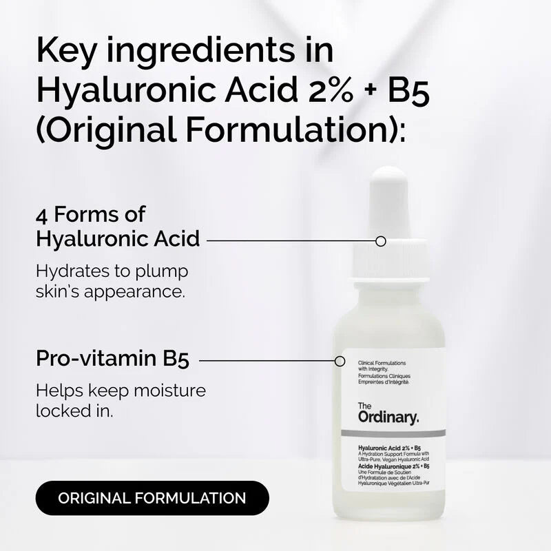 The Ordinary Hyaluronic Acid 2% + B5 (Original) - Multi-Depth Hydration & Plumping | All Skin Types | theordinaryusa.co