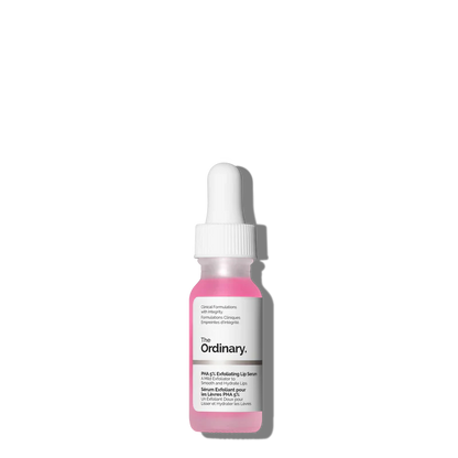 The Ordinary PHA 5% Exfoliating Lip Serum 15mL tube for gentle chemical resurfacing and deep hydration with Gluconolactone - Official US Edition.