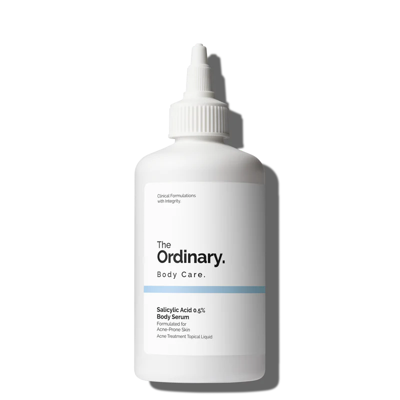 The Ordinary Salicylic Acid 0.5% Body Serum 240mL bottle for targeted treatment of body acne, congestion, and texture - Official US Edition.