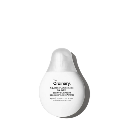 The Ordinary Squalane + Amino Acids Lip Balm 15mL tube for multi-use hydration and barrier support for lips, elbows, and cuticles - Official US Edition.