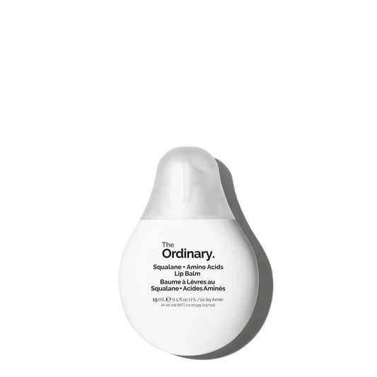 The Ordinary Squalane + Amino Acids Lip Balm 15mL tube for multi-use hydration and barrier support for lips, elbows, and cuticles - Official US Edition.