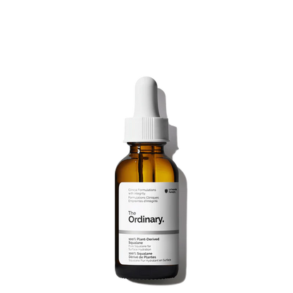 The Ordinary 100% Plant-Derived Squalane 30ml bottle for multi-use skin and hair hydration - Official US Edition.