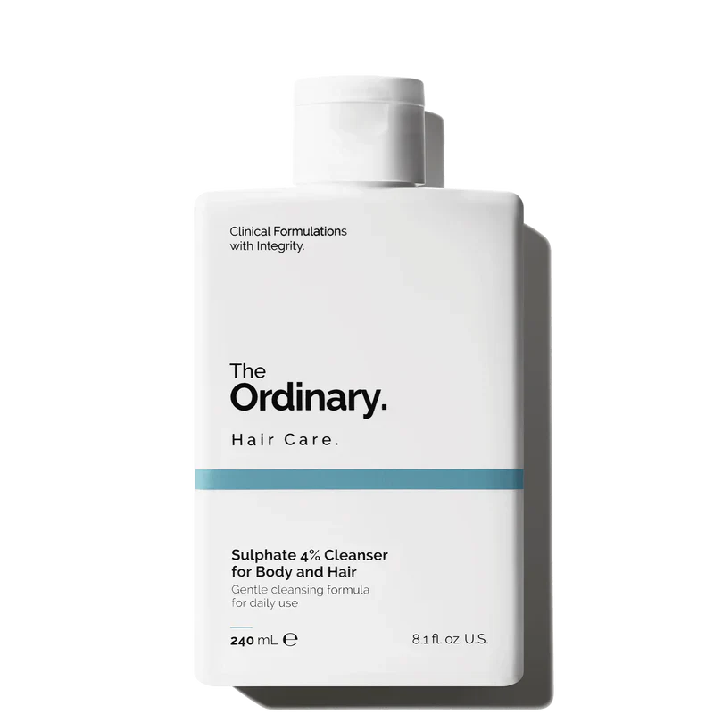 The Ordinary Sulphate 4% Cleanser for Body and Hair 240mL bottle for gentle daily cleansing - Official US Edition.