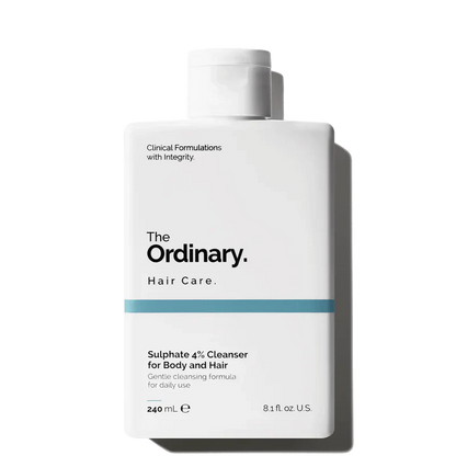 The Ordinary Sulphate 4% Cleanser for Body and Hair 240mL bottle for gentle daily cleansing - Official US Edition.