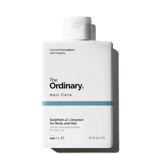 The Ordinary Sulphate 4% Cleanser for Body and Hair 240mL bottle for gentle daily cleansing - Official US Edition.