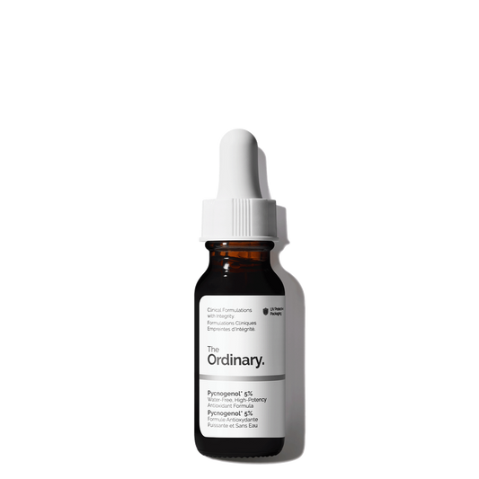 The Ordinary Pycnogenol 5% 15mL bottle for high-potency antioxidant protection, radiance, and collagen support - Official US Edition.