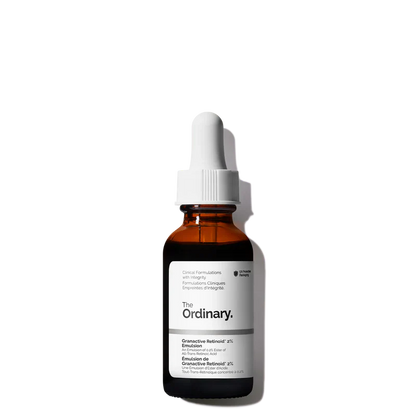 The Ordinary Granactive Retinoid 2% Emulsion 30ml bottle for advanced, low-irritation anti-aging and textural smoothing - Official US Edition.