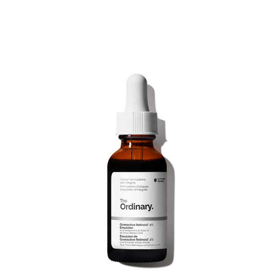 The Ordinary Granactive Retinoid 2% Emulsion 30ml bottle for advanced, low-irritation anti-aging and textural smoothing - Official US Edition.