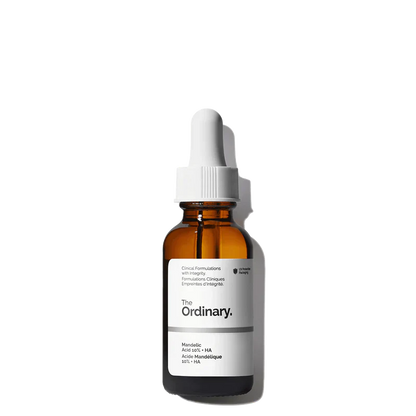 The Ordinary Mandelic Acid 10% + HA 30ml bottle for ultra-gentle surface exfoliation and hydration - Official US Edition.