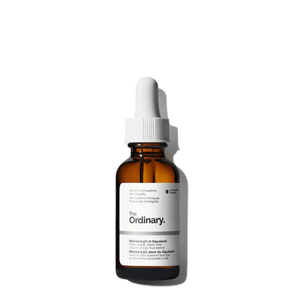 The Ordinary Retinol 0.5% in Squalane 30ml bottle for moderate-strength intermediate anti-aging and resurfacing - Official US Edition.