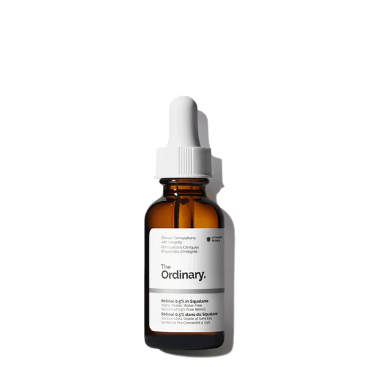 The Ordinary Retinol 0.5% in Squalane 30ml bottle for moderate-strength intermediate anti-aging and resurfacing - Official US Edition.