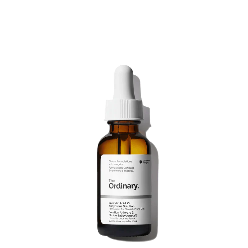 The Ordinary Salicylic Acid 2% Anhydrous Solution 30mL bottle for gentle pore decongestion and texture refinement in a squalane base - Official US Edition.
