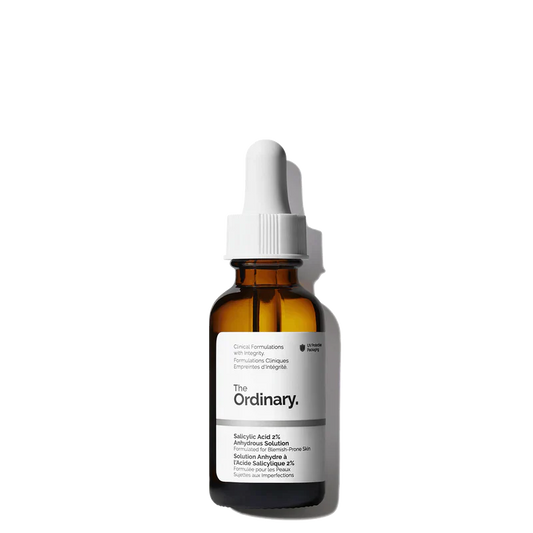 The Ordinary Salicylic Acid 2% Anhydrous Solution 30mL bottle for gentle pore decongestion and texture refinement in a squalane base - Official US Edition.