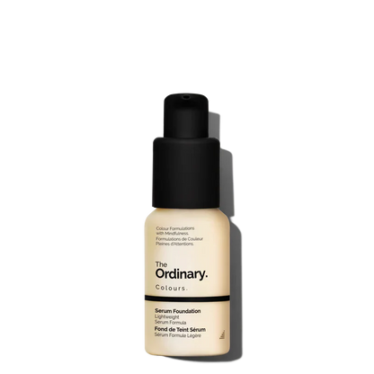 The Ordinary Serum Foundation 30ml bottle for lightweight natural-finish coverage in inclusive shades - Official US Edition.